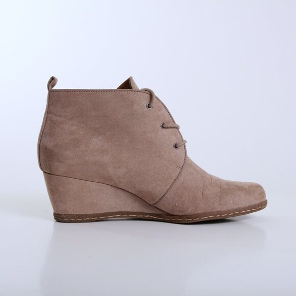 Franco Sarto Annabelle Lace Up Wedge Booties in Tan Women Size 9 - Picture 8 of 12